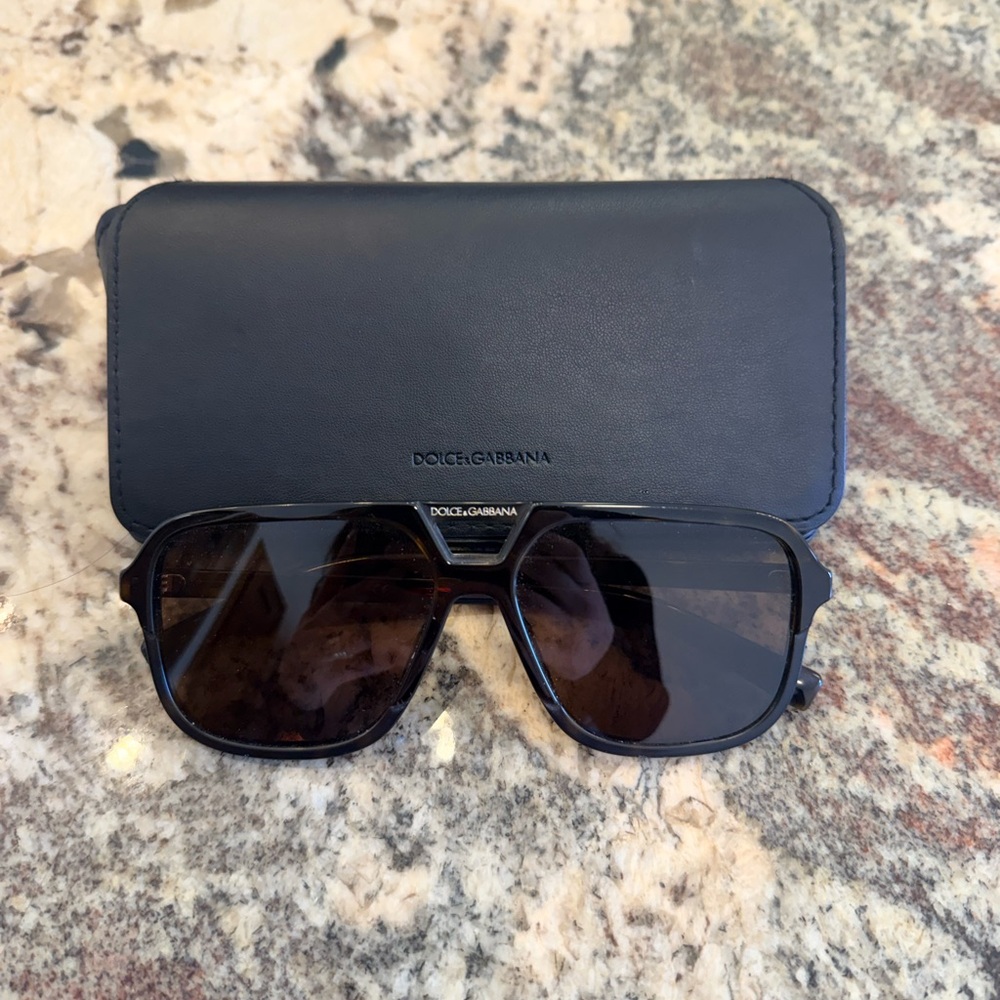 Dolce & Gabbana Black Sunglasses with Brown Lenses and Branded Case